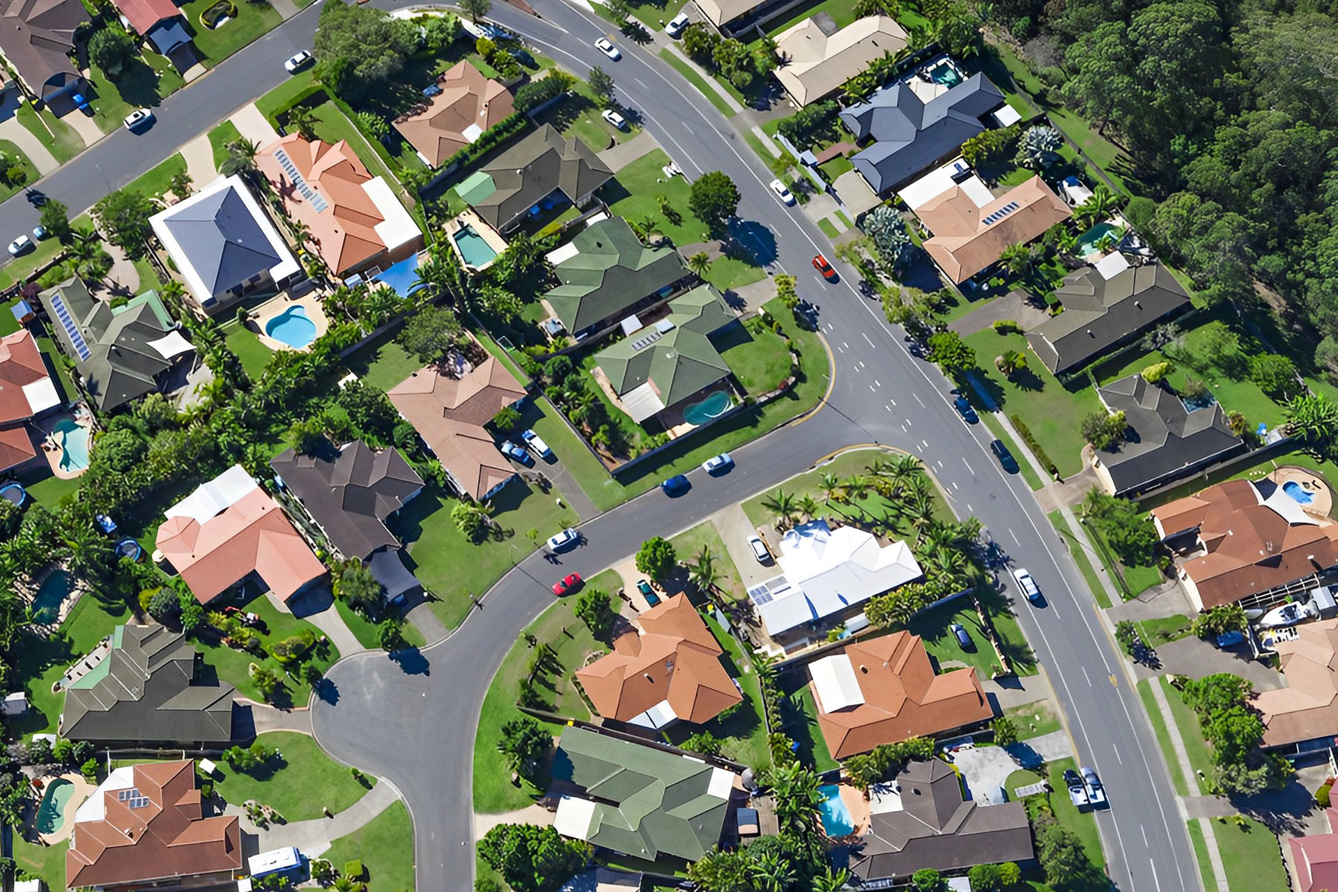 Aerial View Of Suburban Houses — Locksmiths in Robina, QLD