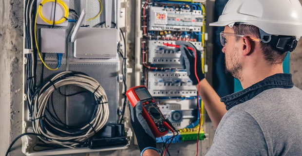 Electrician Working On Switchboard — Locksmiths in Palm Beach, QLD