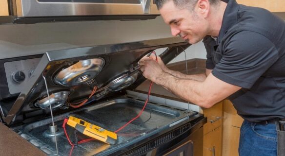 Man Fixing Electrical Wirings — Expert Trade Services in Burleigh Heads, QLD